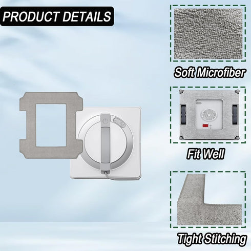 Cleaning Rag for Ecovacs Winbot W2 Omni/W1/W1 Pro Window Vacuum Cleaner, Washable and Reusable Mop Cloth Accessories