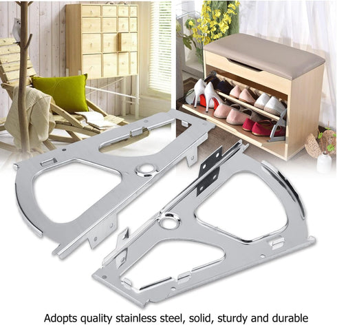 2Pcs (1 TOPINCN Shoes Drawer Cabinet Hinges, Stainless Steel Shoe Rack Hinges Frames Shoes Drawer Cabinet Hinges Turing