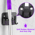YUWANTING 4 4 Stainless Steel Broom Holder, Heavy Duty, Rust Resistant, Gripper Positions with Hooks, Black