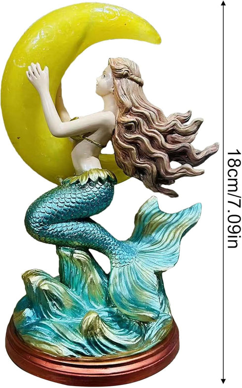 Generic Mermaid Night Light - Resin Touch Control Decoration, Bedroom Decorative Lamp, Nursery Home Bedside Accessory