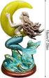 Generic Mermaid Night Light - Resin Touch Control Decoration, Bedroom Decorative Lamp, Nursery Home Bedside Accessory