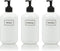 Plastic Bottles with Black Pumps + Customized Waterproof Labels - 16 oz. Squat Boston Round 3-Pack, White