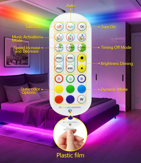 33ft Daymeet Led Lights for Bedroom, Led Chasing Effect Dream ICRGB Light Strip, USB Smart Light Strips APP Control