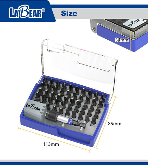 51-Piece Screwdriver Bit Set with Quick Released Magnetic Impact Bit Holder - Includes Phillips, Hex, Star, Square,