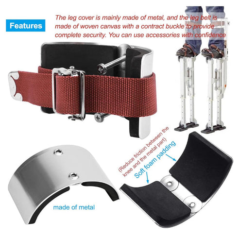 2Pcs Leg Band Strap, Adjustable Nylon Drywall Stilt Ankle Straps with Aluminum Alloy Buckle for Home Improvement