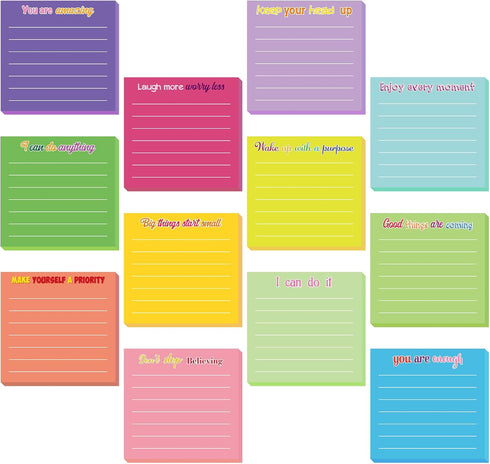 Yinder 24 Pcs Inspirational Sticky Notes - Cute Motivational Sticky Note Pad, Appreciation Sticky Notes Gifts for