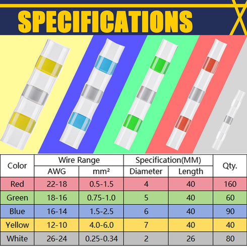 430PCS Solder Seal Wire Connectors with 300W Heat Gun, Waterproof Solder Stick Heat Shrink Butt Wire Connectors