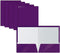 Better Office Products 2 Pocket Glossy Laminated Purple Paper Folders, Letter Size, Box of 25