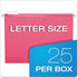 Pendaflex Reinforced Hanging File Folders, Pink, Letter Size, 25/BX, 1/5 Cut (4152 1/5 PIN)