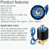 1/4” Brass Electric Solenoid Valve, 2 Way Air Valve Normally Closed for Air, Water, Oil, Gas 2W-025-08 (AC110V)