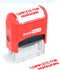 ExcelMark Self-Inking Two-Color Rubber Teacher Stamp - Complete for Homework - Red and Blue Ink for Grading