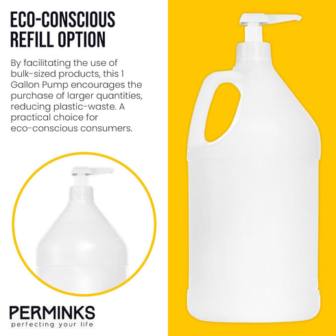 1 Gallon Pump Dispenser for Shampoo, Detergent, Lotion & Body Wash - Liquid Dispenser Pump for 4 Pack