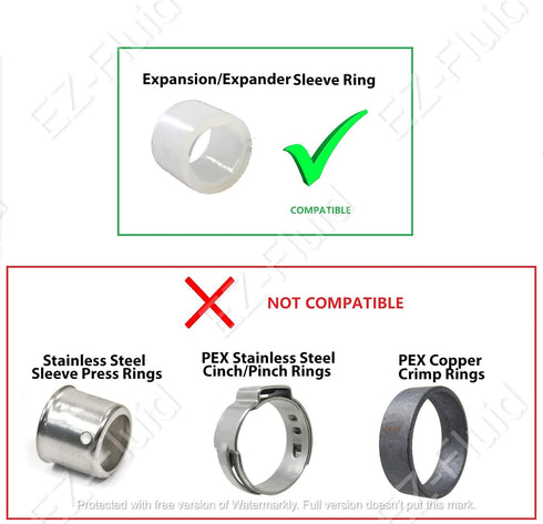 EZ-Fluid Expansion Type Pex Valve - 3/8"OD Compression x 1/2"Pex Fittings, LF Brass Straight Stop Valve