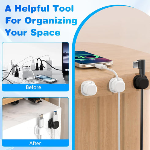 Generic 6 Pcs Magnetic Cord Organizer Holder,Magnetic Cable Clips,Cord Holder,Under Desk Cable Management
