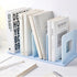 Marte Vanci 4 Slots Desktop File Sorter Organizer, Thickened Plastic Magazine Holder for Office Desk, Blue