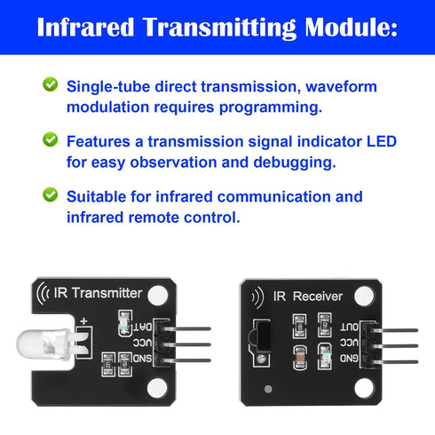 InnoHHustle 4PCS 38khz 4PCS Digital Ir Receiver Sensor Module + Ir Transmitter Sensor Module Kit for Electronic