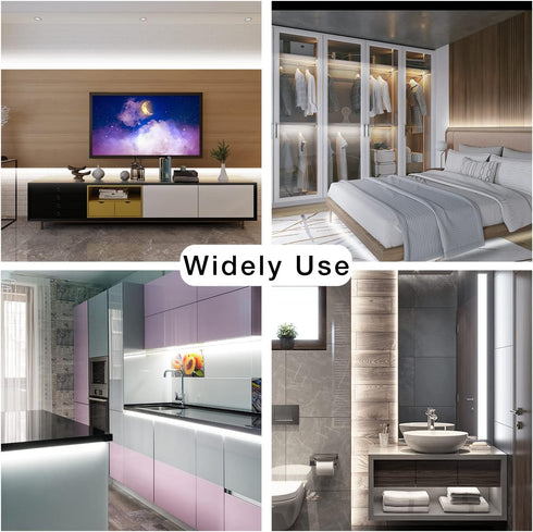 16.4ft,Daylight 6500K Strip,1600 Dimmable 24V DAYBETTER COB LED Strip Light,LED Lights for Bedroom White Dotless LED