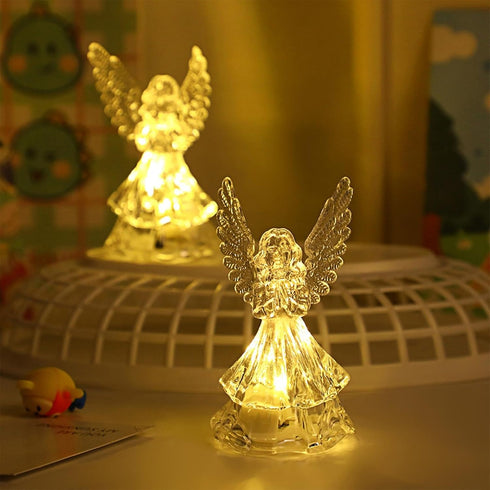 Generic Acrylic Angel-Shaped Night Light,Color Changing Night Lamps for Home Bar Restaurant Holiday Parties Christmas