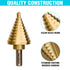 DURATECH 6-Piece Step Drill Bit Set with Automatic Center Punch, 50 Sizes in High Speed Steel, Titanium Coated, Storage