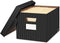 Bankers Box 4 Pack STOR/File Decorative Medium-Duty File Storage Boxes, Letter/Legal, Black/Gray Pinstripe