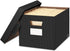 Bankers Box 4 Pack STOR/File Decorative Medium-Duty File Storage Boxes, Letter/Legal, Black/Gray Pinstripe