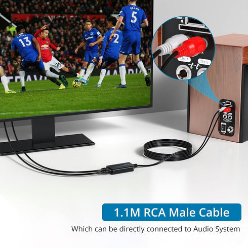 AUTOUTLET 192kHz DAC Digital to Analog Audio Converter, 7ft Optical to RCA Male Cable for HDTV and Consoles