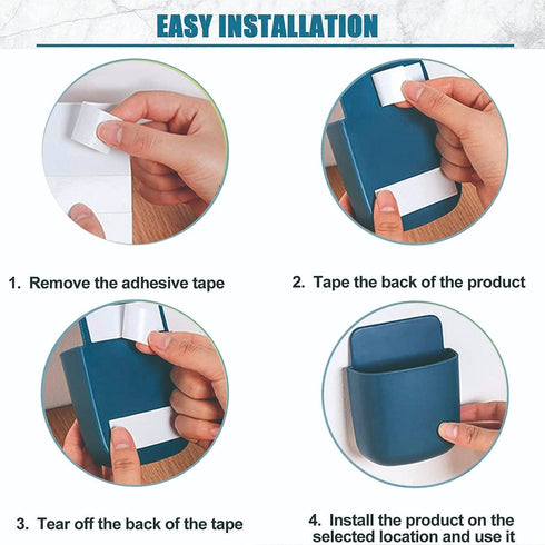 Remote Control Holder Set of 4, Sticky Wall Mount Storage Box for Home Office Organizer