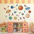 BeYumi 63pcs Back to School Outer Space Cutouts, Planet Rocket Themed Party Supplies, Classroom Decoration