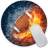 Customized Round Football Mousepad in Fire and Water, Non-Slip Rubber Gaming Mouse Pad 7.9"X7.9" inch