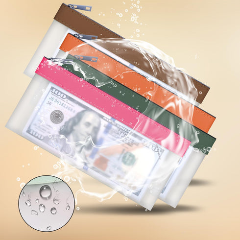 4-Piece 7.6 3.7 Inch, VOCHIC Multi-Purpose Money Bag with Zipper - Money Envelopes for Cash, Money Pouch x Bank Money