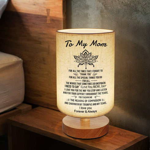 To My Mom Mother Day Birthday Gifts - Engraved Table Lamp, Dimmable