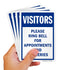 SmartSign (Pack of 4) 7 x 5 inch “Visitors - Please Ring Bell for Appointments and Deliveries“ Sticker Labels, Blue and