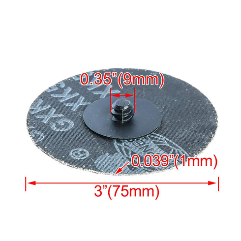 Hiqalty 3" inch (80) Sanding Disc Roll Lock R-Type Sandpaper Quick Change Disc Grinding Pad Abrasive Disc