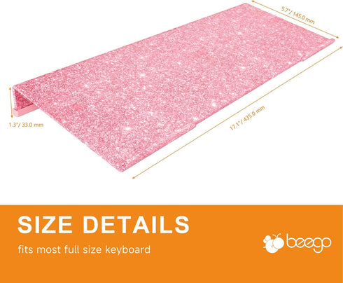 Beego Ergonomic Computer Keyboard Stand - Glitter Pink Acrylic Keyboard Riser Tilted Keyboard Holder Keyboard Tray