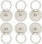 Bivethoi 6pcs Antique White Cabinet Knobs, Drop Ring Drawer Pulls Round Dresser Knobs