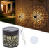 DDRIC Decorative Solar Mandala Lights, Metal Solar Powered Outdoor Wall Sconces, Waterproof