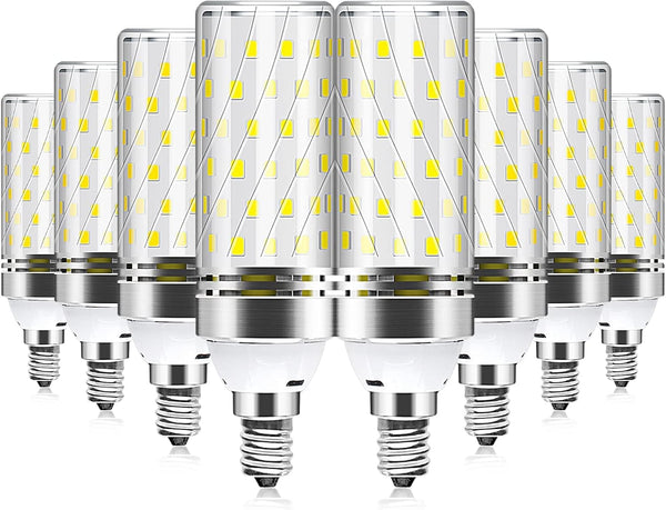 YGS-Tech E12 LED Bulb, 4000K Nature White, 16W 1500LM Corn Bulb, 120W Incandescent Equivalent, 8 Pack