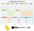 Cleaning Schedules and Checklists Dry Erase Magnetic Planner Whiteboard for Refrigerator - Daily Weekly Monthly