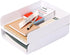 Desk Letter Tray - Set of 2 Stackable PET Document Organizer for Notes, Pens, File Paper, White