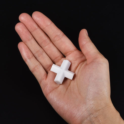 MECCANIXITY Magnetic Stirrer Mixer Stir Bar, 30mm(1.18") Cross Shape Coating Magnet, White, 2 Pcs