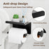 Wall Mounted Toilet Paper Holder with Phone Shelf, Adhesive Toilet Paper Roll Holder, Rustproof Bathroom Tissue Roll
