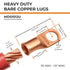 SELTERM 15pcs 1/0 AWG Battery Terminal Connectors, Heavy Duty Bare Copper Lugs, 1/2" Stud, Electrical Cable Ends