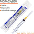 100 Pack 3ml/cc Luer Lock Plastic Syringe with 25Ga Needle, Lab Measuring Tools for Industrial Dispensing