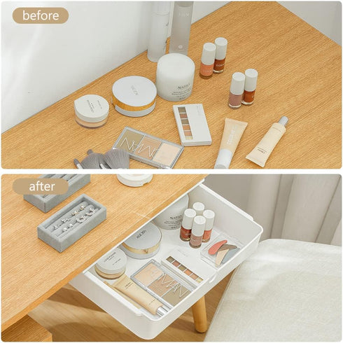 Poeland Under Desk Drawer Self-Stick Storage Organizer for Office Home School Large Size White by Poeland