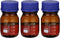 PATIKIL 3 Pack Reagent Media Storage Bottles, 100ml Borosilicate Glass Round Bottles with GL32 Blue Screw Cap for Lab