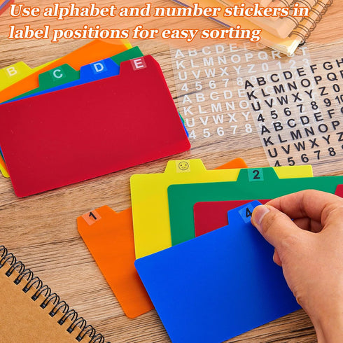 Lewtemi 50 Pieces Index Card Dividers Set with Tabs and Self-Adhesive Number Stickers for Recipe Business