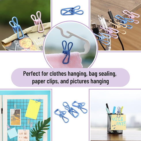 Mr. Pen 18 Pack Pastel Colors Chip Clips, 2 Inch Utility Steel PVC-Coated Bag Clips for Food Storage