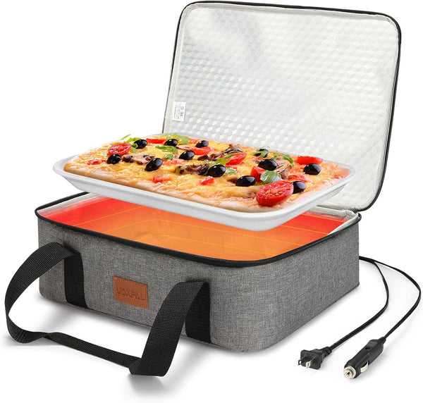 Food Warmer Electric Casserole Carrier - Large Heated Lunch Bag for Car