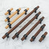 3" 3" Walnut Wood Cabinet Pull Handle Black Drawer Knob Pulls for Kitchen Beech Wood Dresser Knob (Walnut, Hole