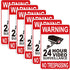 6PCS Video Surveillance Warning SignSelf-Adhesive Durable Vinyl Security Camera Sticker24H Recording No
